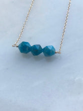 Load image into Gallery viewer, Apatite Star Cut Bar Necklace