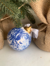 Load image into Gallery viewer, Blue Floral Print Ceramic Ornament
