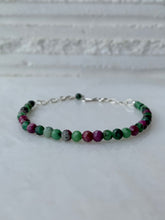 Load image into Gallery viewer, Ruby Zoisite Sterling Silver Bracelet