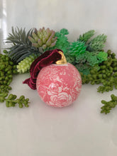 Load image into Gallery viewer, Red Floral Print Ceramic Ornament