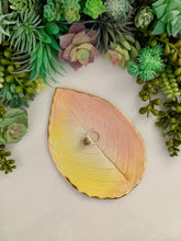 Load image into Gallery viewer, Gold Trim Hydrangea Leaf Porcelain Dish