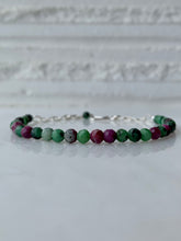Load image into Gallery viewer, Ruby Zoisite Sterling Silver Bracelet