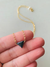 Load image into Gallery viewer, Black Spinel Triangle Necklace