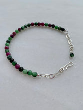 Load image into Gallery viewer, Ruby Zoisite Sterling Silver Bracelet