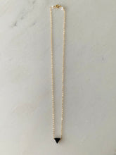 Load image into Gallery viewer, Black Spinel Triangle Necklace