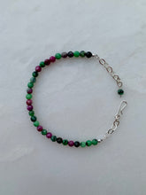 Load image into Gallery viewer, Ruby Zoisite Sterling Silver Bracelet