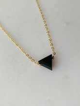 Load image into Gallery viewer, Black Spinel Triangle Necklace