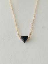 Load image into Gallery viewer, Black Spinel Triangle Necklace
