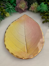 Load image into Gallery viewer, Gold Trim Hydrangea Leaf Porcelain Dish
